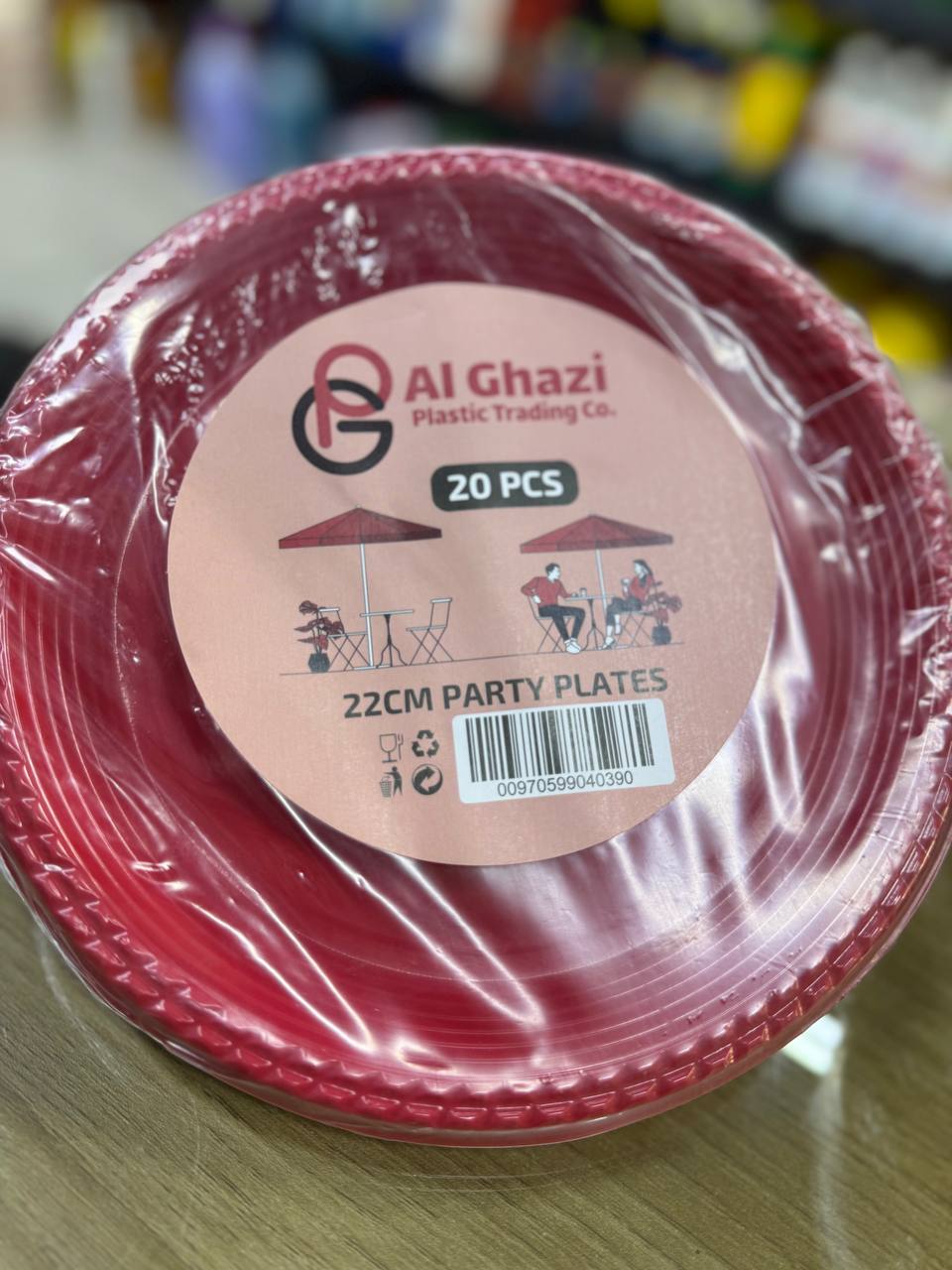 صحون بلاستيك 22سم  1/20